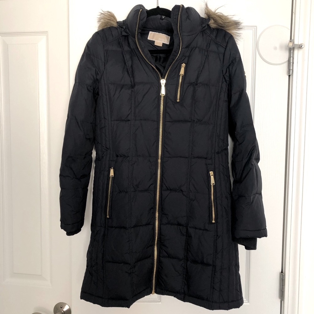Michael Kors Navy Winter Coat Puffer, Size Small
